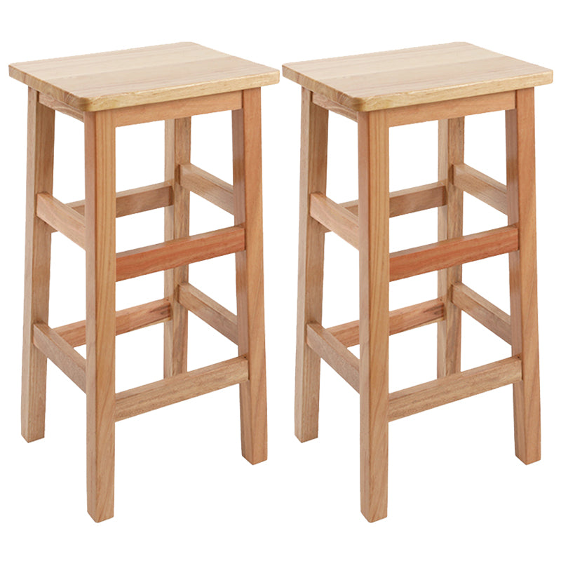 Solid Wood Bar Stool Counter Armless Backless Stool for Living Room