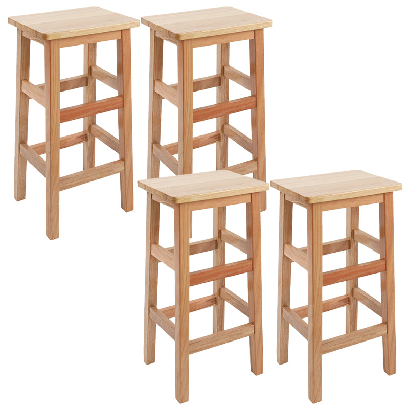 Solid Wood Bar Stool Counter Armless Backless Stool for Living Room