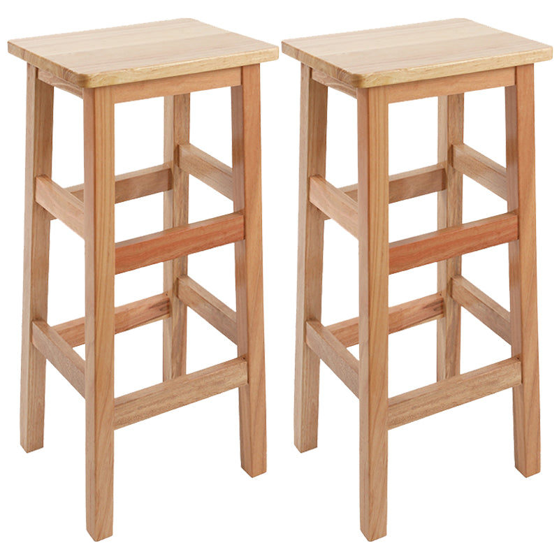 Solid Wood Bar Stool Counter Armless Backless Stool for Living Room