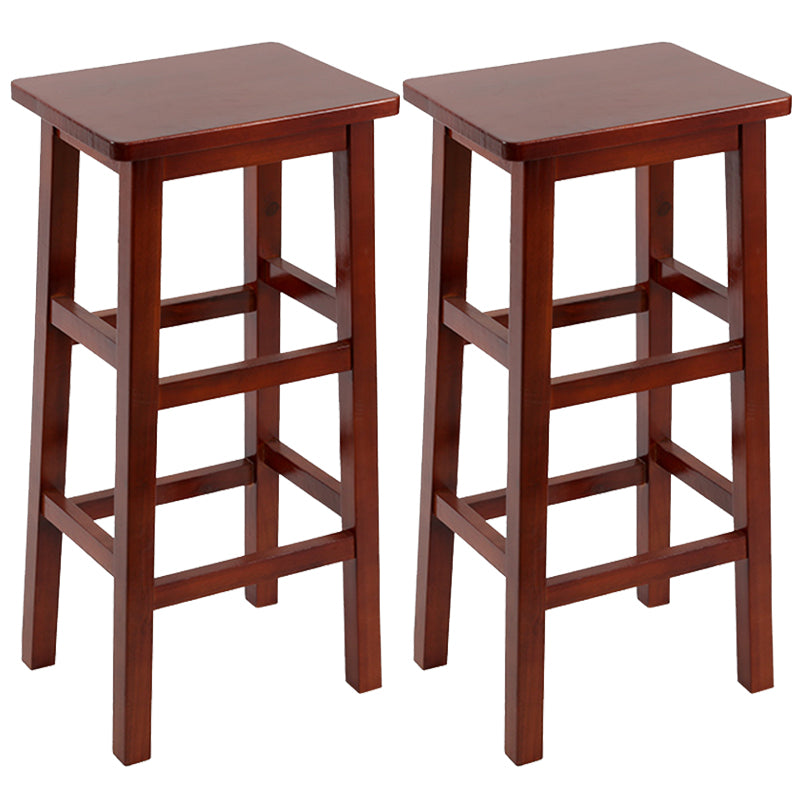 Solid Wood Bar Stool Counter Armless Backless Stool for Living Room