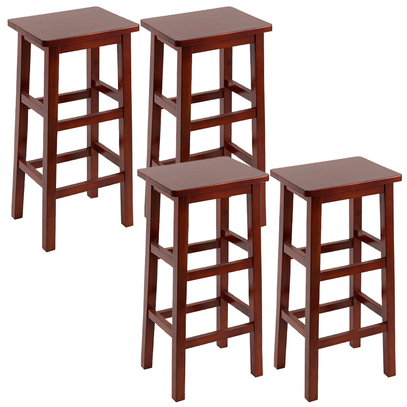 Solid Wood Bar Stool Counter Armless Backless Stool for Living Room