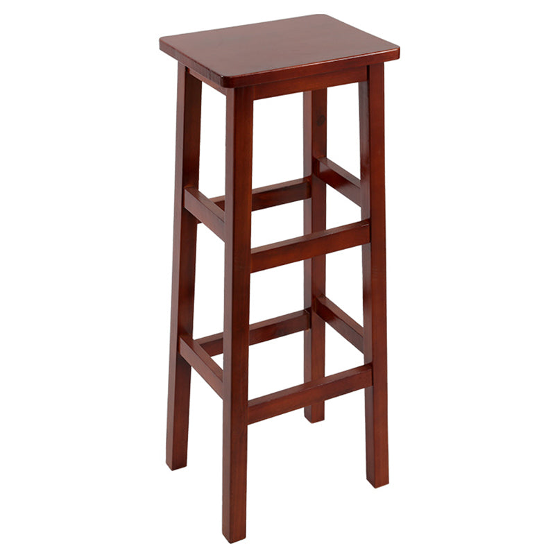 Solid Wood Bar Stool Counter Armless Backless Stool for Living Room