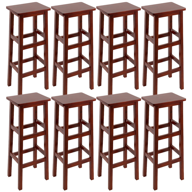 Solid Wood Bar Stool Counter Armless Backless Stool for Living Room