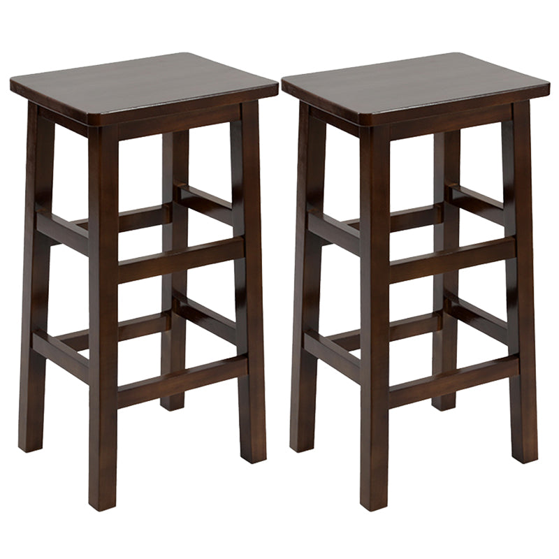 Solid Wood Bar Stool Counter Armless Backless Stool for Living Room