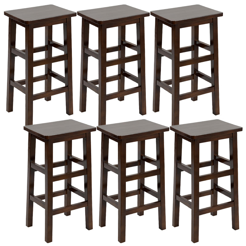 Solid Wood Bar Stool Counter Armless Backless Stool for Living Room