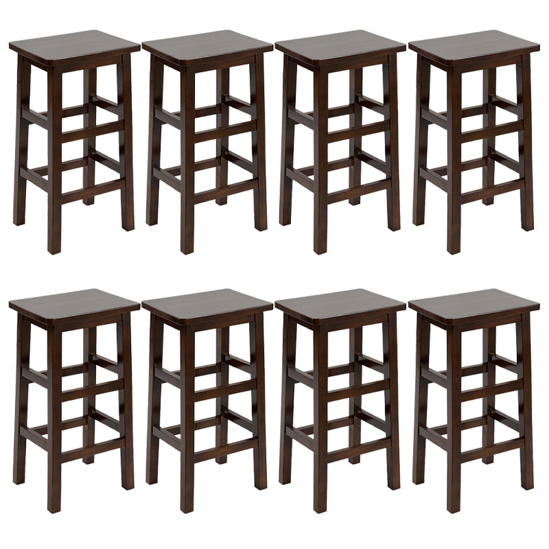 Solid Wood Bar Stool Counter Armless Backless Stool for Living Room