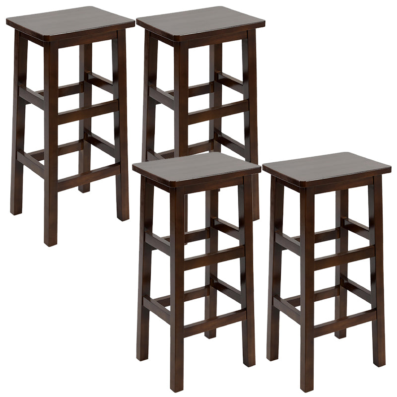 Solid Wood Bar Stool Counter Armless Backless Stool for Living Room