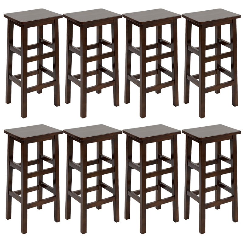 Solid Wood Bar Stool Counter Armless Backless Stool for Living Room