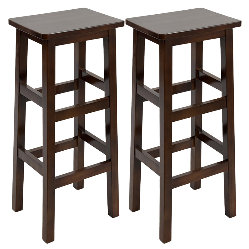 Solid Wood Bar Stool Counter Armless Backless Stool for Living Room