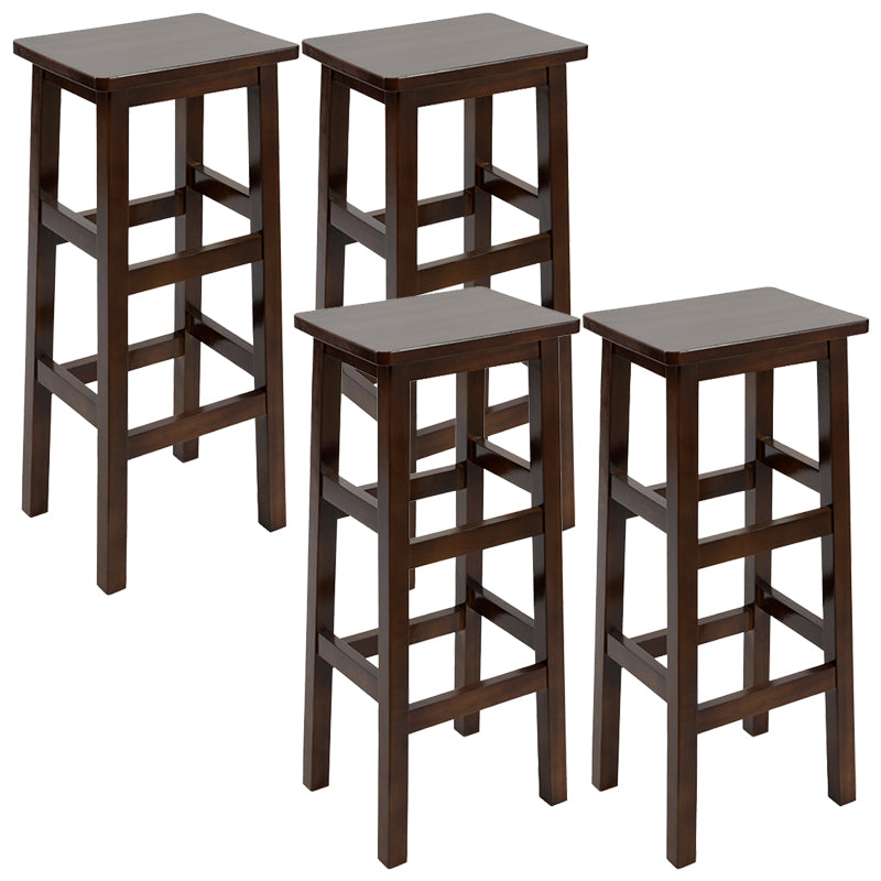 Solid Wood Bar Stool Counter Armless Backless Stool for Living Room