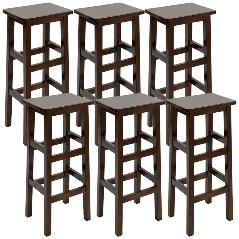 Solid Wood Bar Stool Counter Armless Backless Stool for Living Room