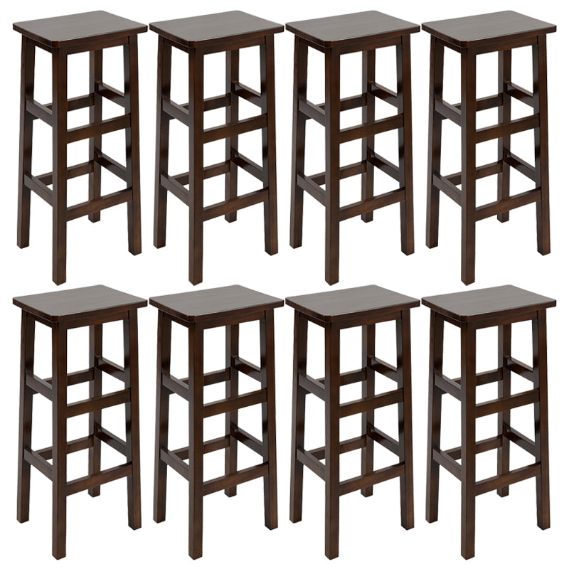 Solid Wood Bar Stool Counter Armless Backless Stool for Living Room