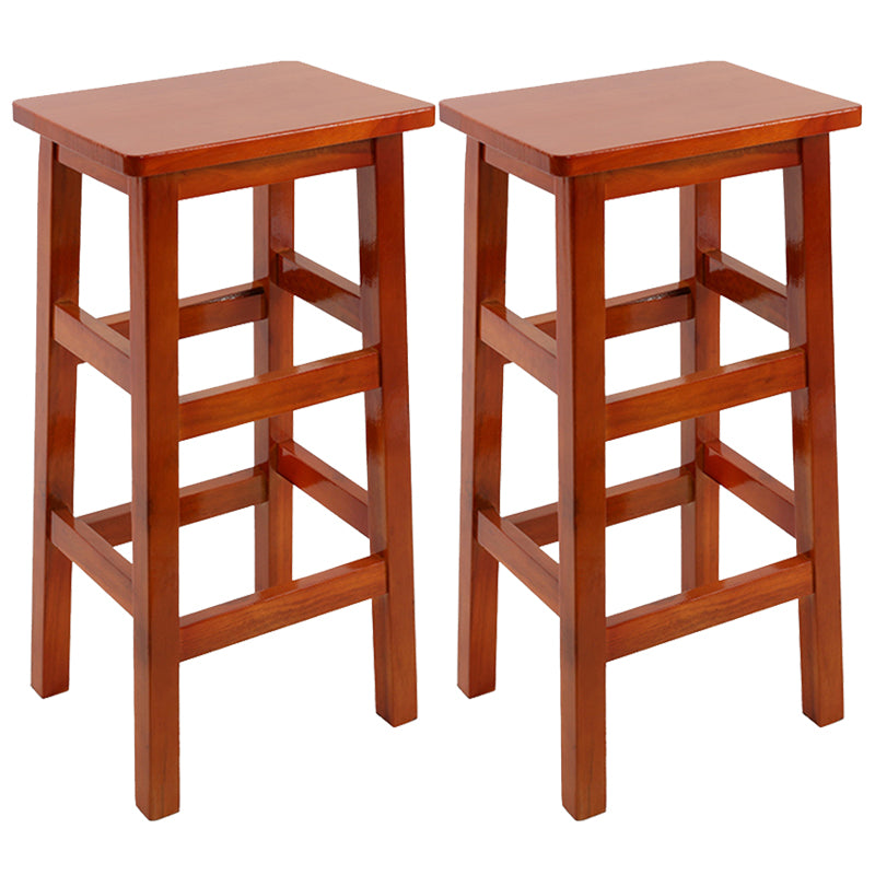 Solid Wood Bar Stool Counter Armless Backless Stool for Living Room