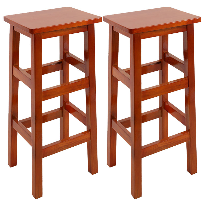 Solid Wood Bar Stool Counter Armless Backless Stool for Living Room