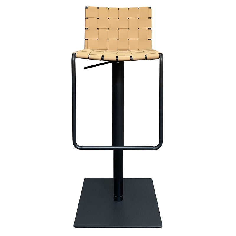 Industrial Leather Bar Stool Backrest Adjustable Counter Stool for Living Room