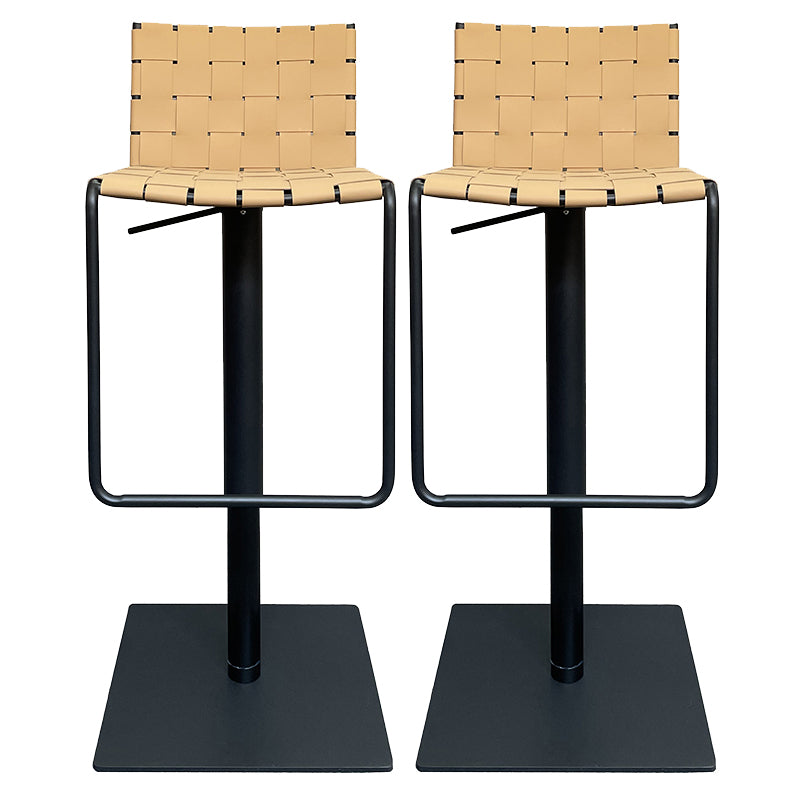 Industrial Leather Bar Stool Backrest Adjustable Counter Stool for Living Room