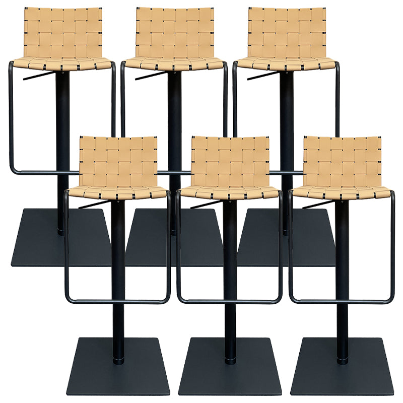 Industrial Leather Bar Stool Backrest Adjustable Counter Stool for Living Room