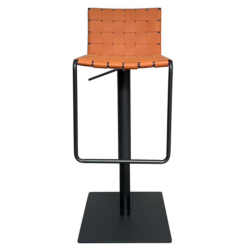 Industrial Leather Bar Stool Backrest Adjustable Counter Stool for Living Room