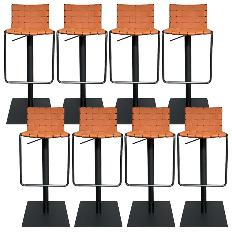 Industrial Leather Bar Stool Backrest Adjustable Counter Stool for Living Room