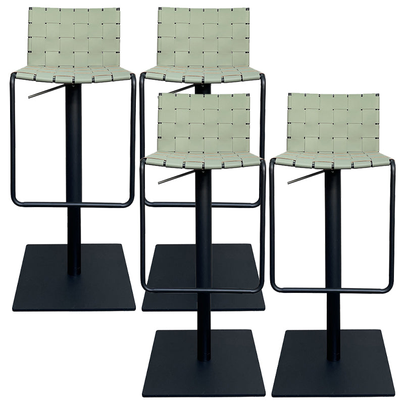 Industrial Leather Bar Stool Backrest Adjustable Counter Stool for Living Room