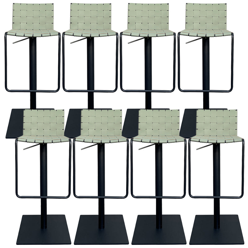 Industrial Leather Bar Stool Backrest Adjustable Counter Stool for Living Room