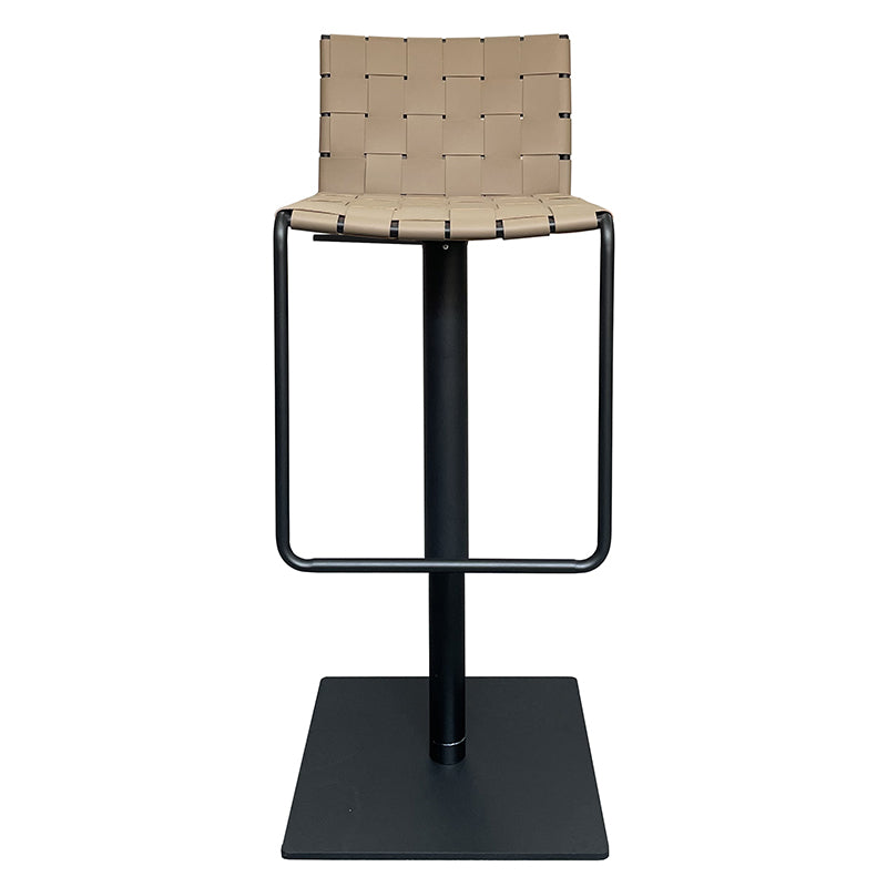 Industrial Leather Bar Stool Backrest Adjustable Counter Stool for Living Room