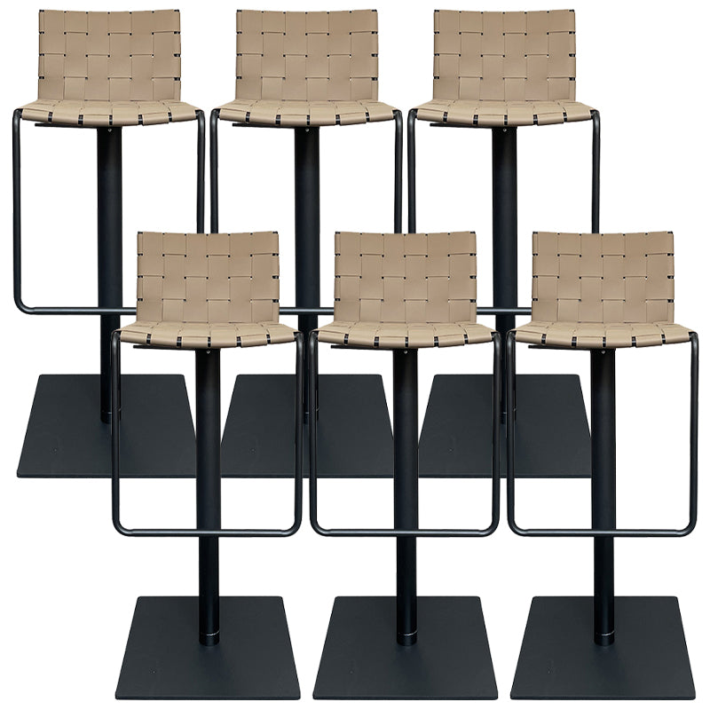 Industrial Leather Bar Stool Backrest Adjustable Counter Stool for Living Room