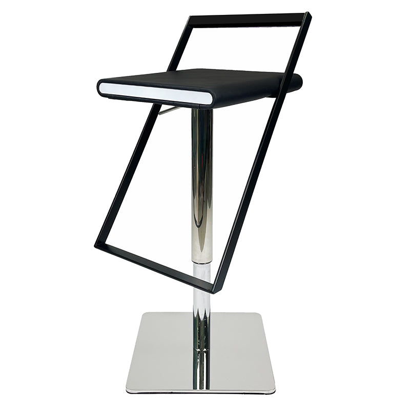 Leather Bar Stool Industrial Backrest Counter Stool for Living Room