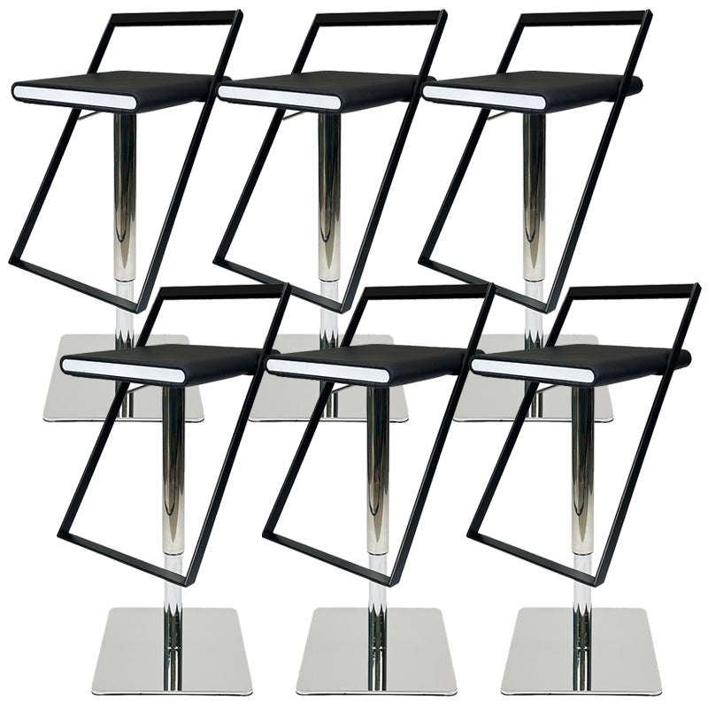 Leather Bar Stool Industrial Backrest Counter Stool for Living Room