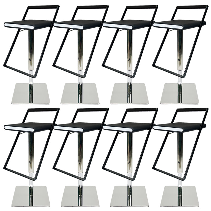 Leather Bar Stool Industrial Backrest Counter Stool for Living Room