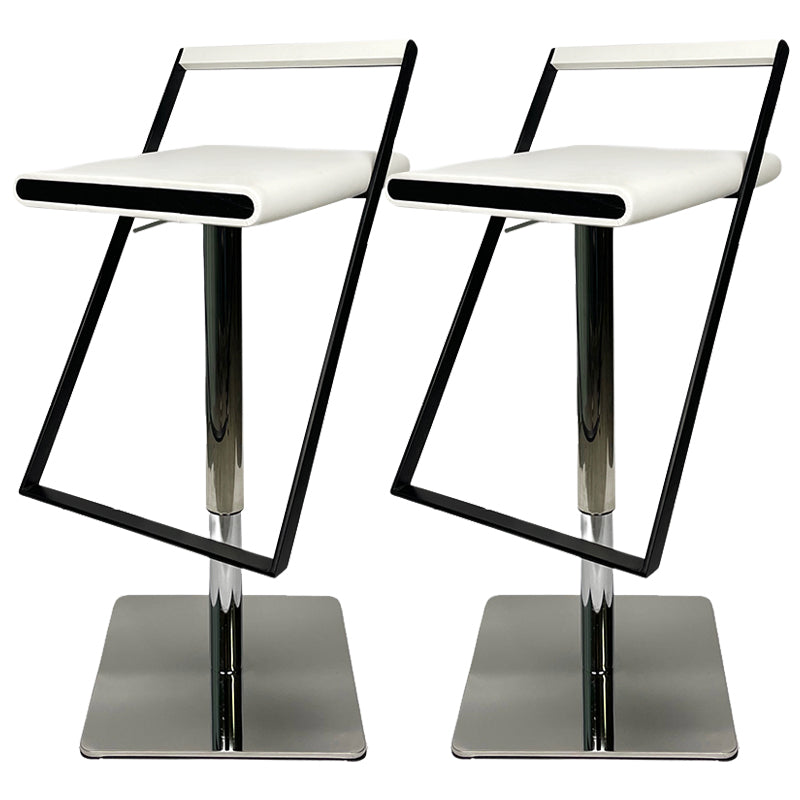 Leather Bar Stool Industrial Backrest Counter Stool for Living Room