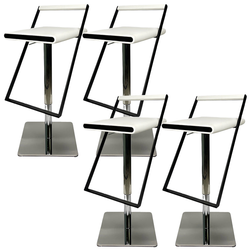 Leather Bar Stool Industrial Backrest Counter Stool for Living Room