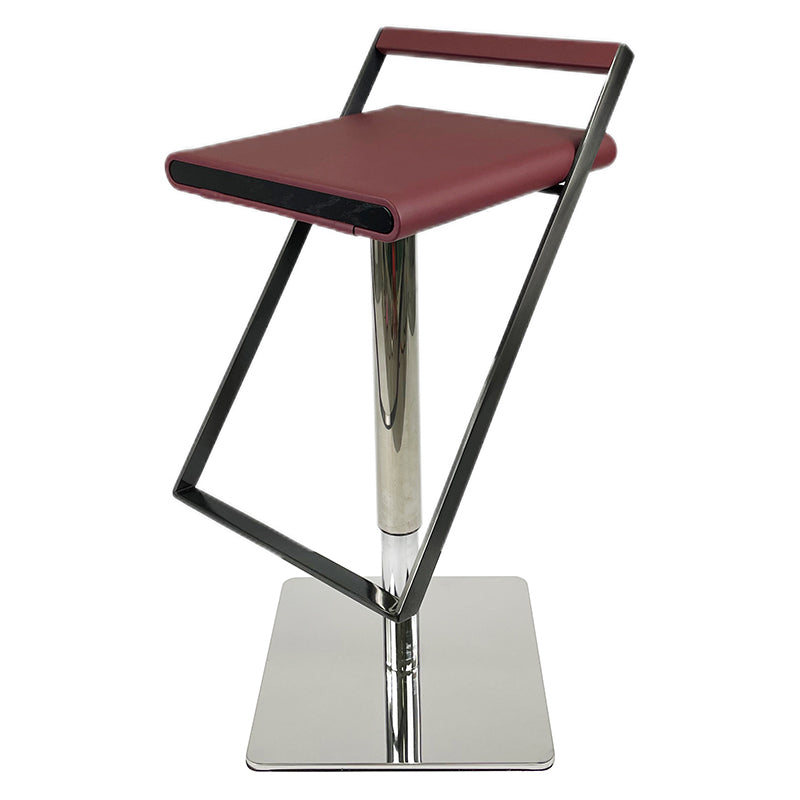 Leather Bar Stool Industrial Backrest Counter Stool for Living Room