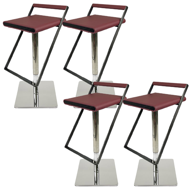 Leather Bar Stool Industrial Backrest Counter Stool for Living Room