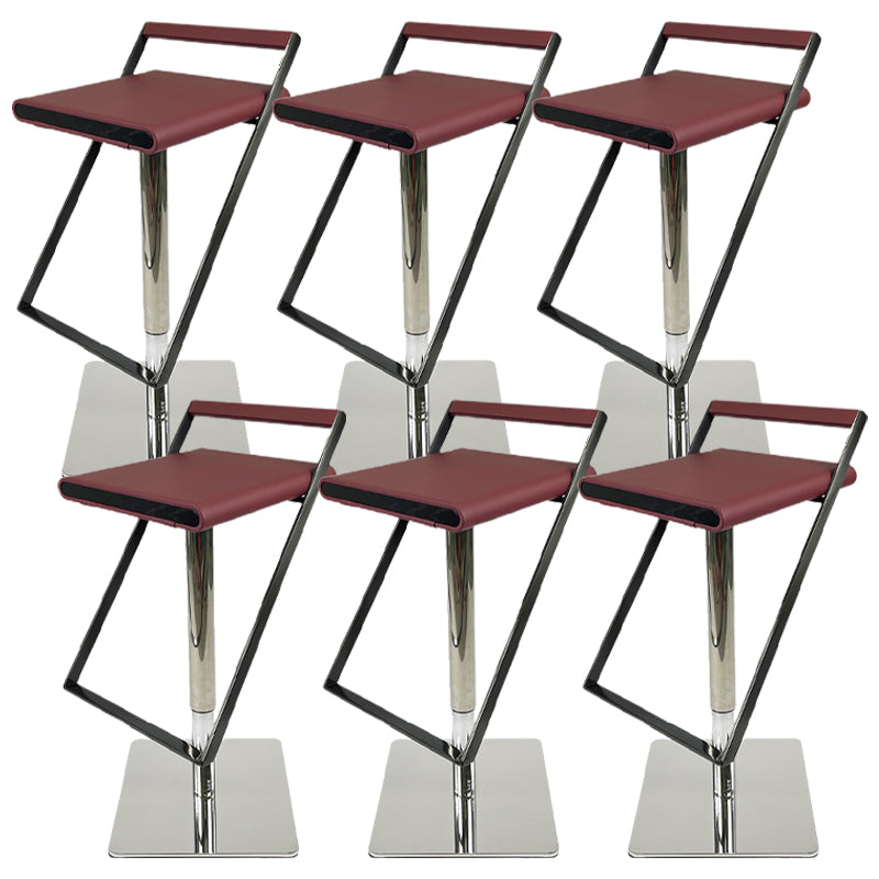 Leather Bar Stool Industrial Backrest Counter Stool for Living Room