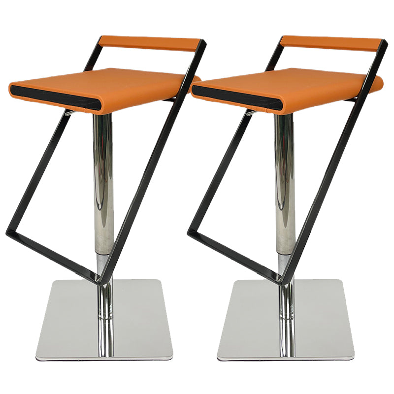 Leather Bar Stool Industrial Backrest Counter Stool for Living Room