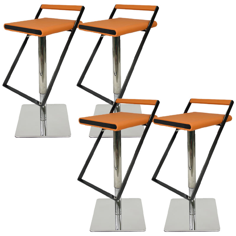 Leather Bar Stool Industrial Backrest Counter Stool for Living Room