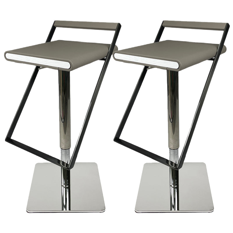 Leather Bar Stool Industrial Backrest Counter Stool for Living Room