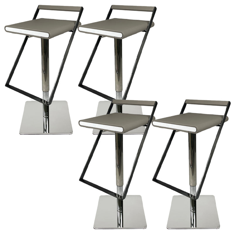 Leather Bar Stool Industrial Backrest Counter Stool for Living Room