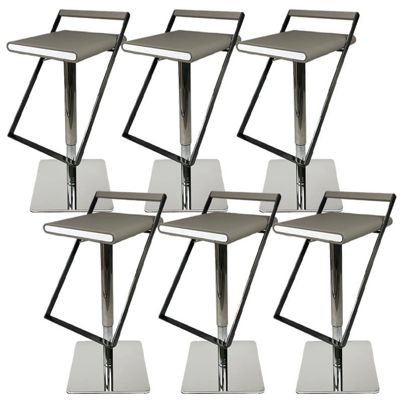 Leather Bar Stool Industrial Backrest Counter Stool for Living Room