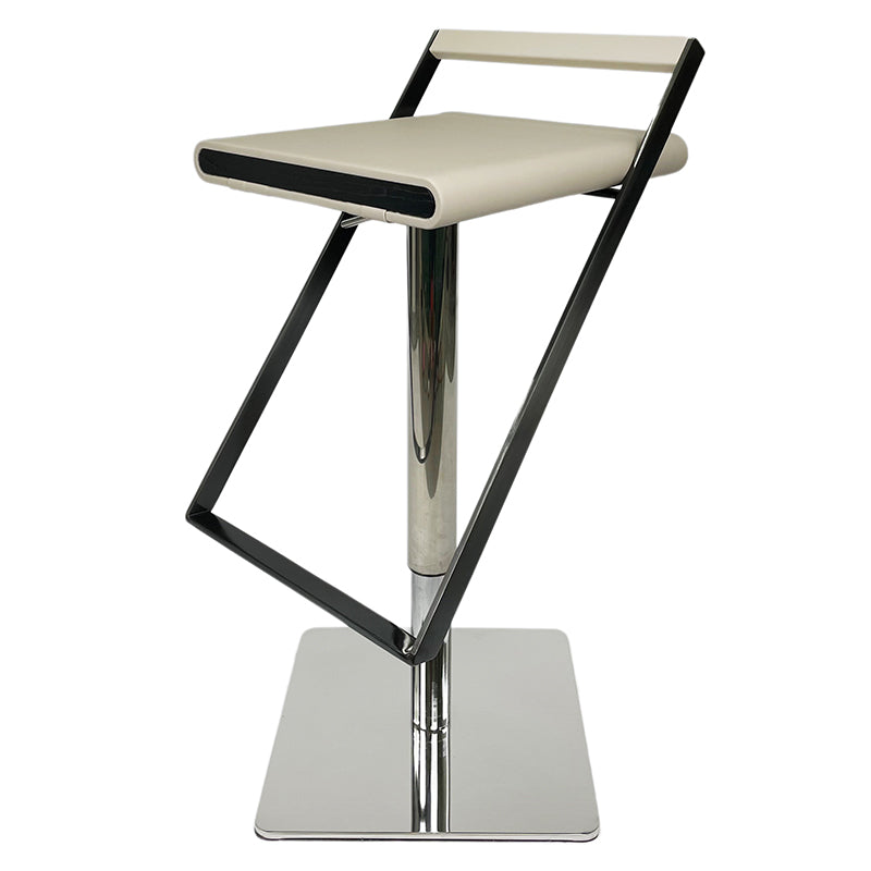 Leather Bar Stool Industrial Backrest Counter Stool for Living Room