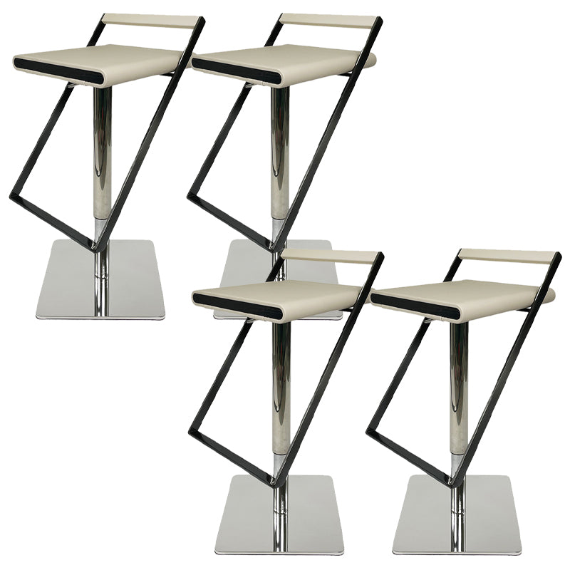 Leather Bar Stool Industrial Backrest Counter Stool for Living Room