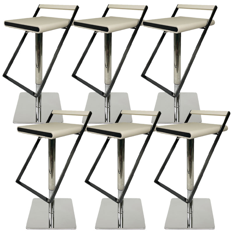 Leather Bar Stool Industrial Backrest Counter Stool for Living Room