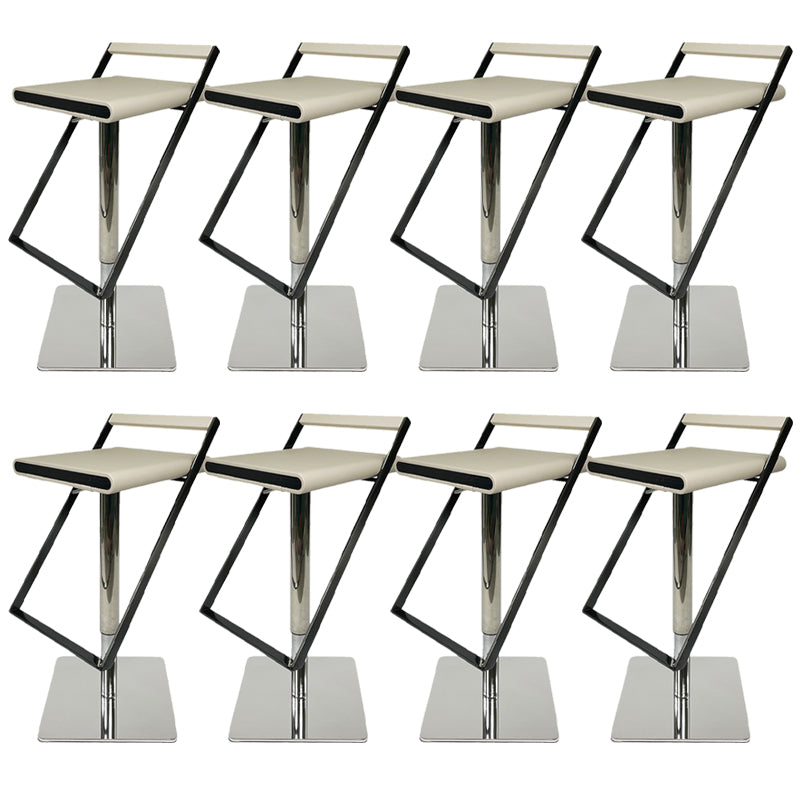 Leather Bar Stool Industrial Backrest Counter Stool for Living Room