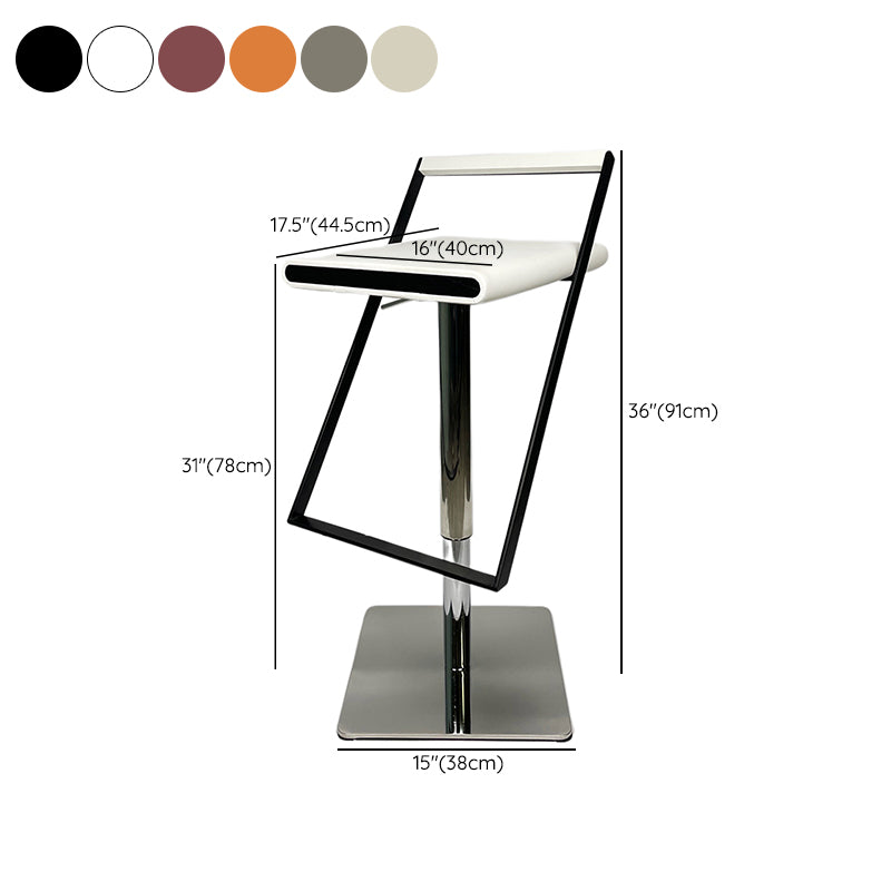 Leather Bar Stool Industrial Backrest Counter Stool for Living Room