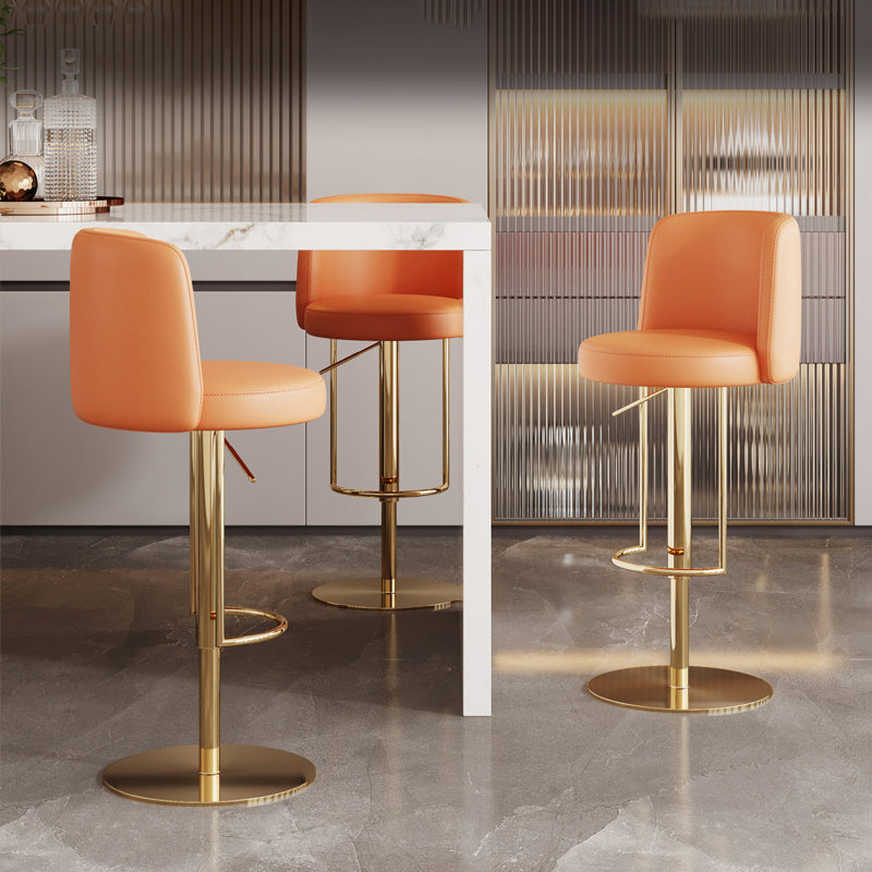 Adjustable Height Bar Stool Leather Backrest Counter Stool for Bristol