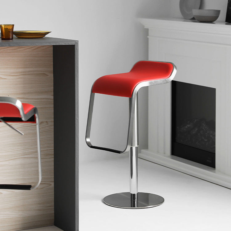 Industrial Leather Bar Stool Adjustable Backrest Counter Stool for Living Room