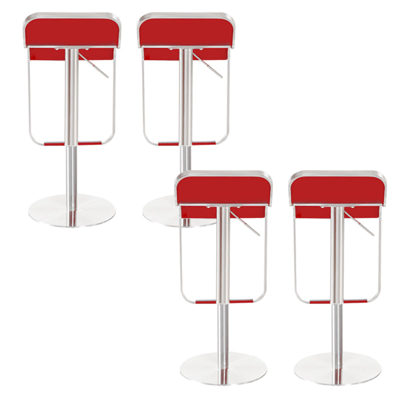 Industrial Leather Bar Stool Adjustable Backrest Counter Stool for Living Room