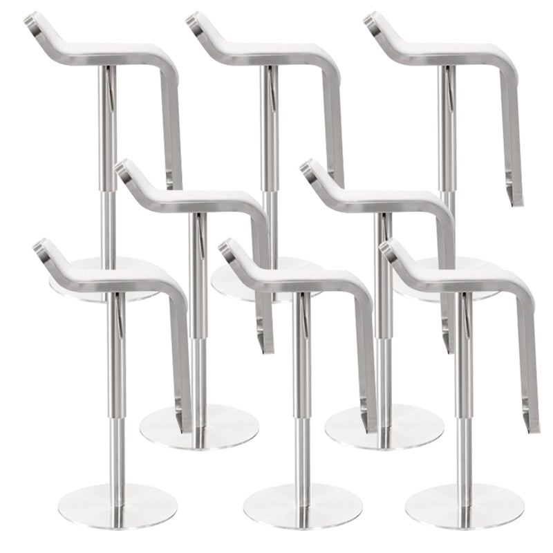 Industrial Leather Bar Stool Adjustable Backrest Counter Stool for Living Room