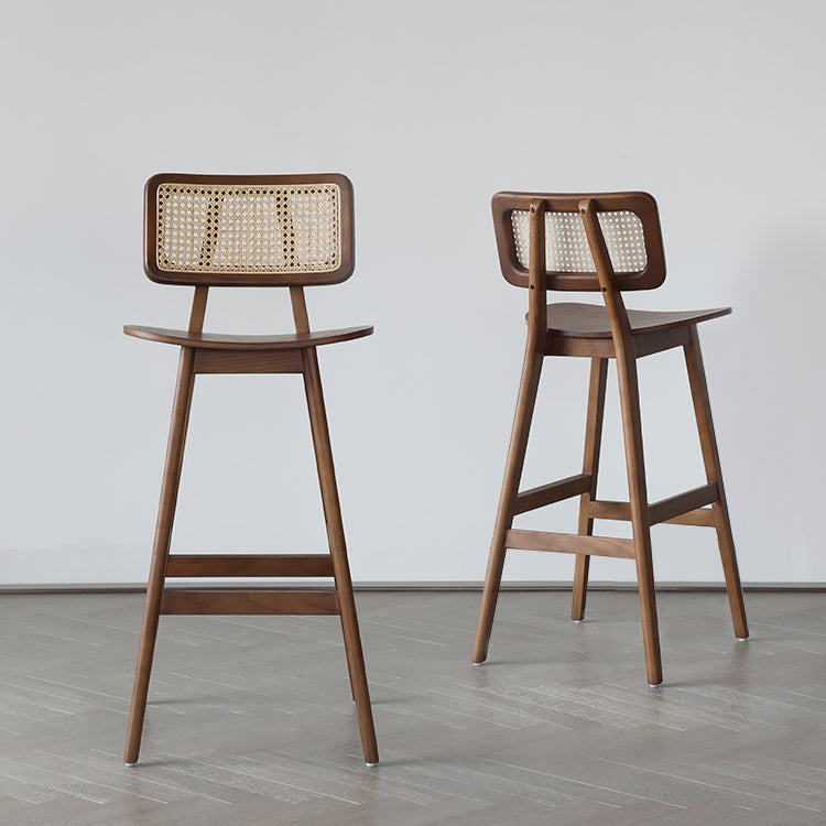 Solid Wood Bar Stool Modern Backrest Counter Stool for Bristol